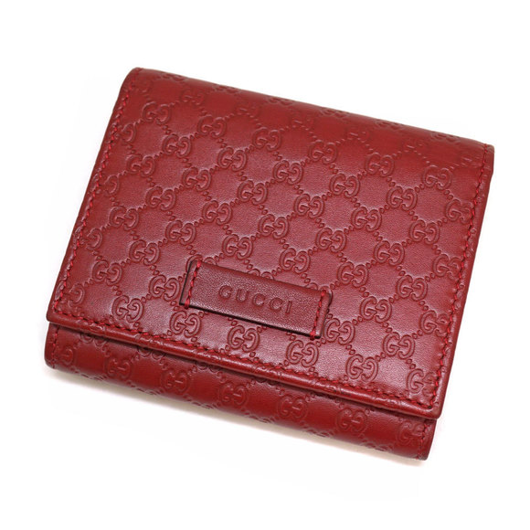 Gucci Wallet Leather Red GG Calfskin Tri - Picture 1 of 13